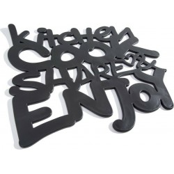 Ταπέτο νεροχύτη 32x29,5cm Black PVC Rainbow Letters 06017.1