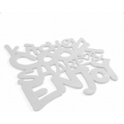 Ταπέτο νεροχύτη 32x29,5cm λευκό PVC Rainbow Letters 06017.2