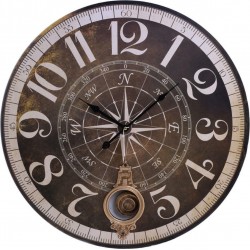 Ρολόι τοίχου ΠΥΞΙΔΑ ξύλινο με εκκρεμές Δ58χ4 INART 3-20-773-0323