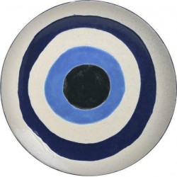 Πιατέλα κεραμική"μάτι" λευκή/μπλε Φ32χ3 INART 3-70-354-0041