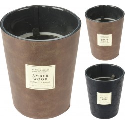 Κερί αρωματικό(black tabac) σε γυάλινο βάζο 11.5x9x14εκ JK Home Decoration 999932-2