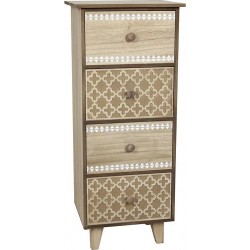 Συρταριέρα ξύλινη natural/μπεζ 30χ25χ72 INART 6-50-861-0005