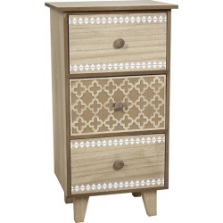Συρταριέρα ξύλινη natural/μπεζ 30χ25χ57 INART 6-50-861-0004