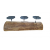 Κηροπήγιο 3 θέσεων ξύλο/μέταλλο 39x15x15εκ JK Home Decoration 398403