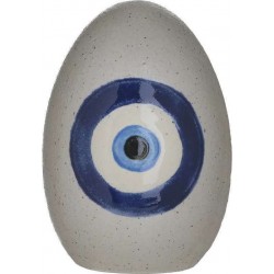 Αυγό κεραμικό "μάτι" λευκό/μπλε Φ7χ10 INART 1-70-354-0001