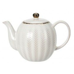 Τσαγιέρα stoneware 1100ml/37.2 oz μπεζ ανάγλυφα JK Home Decoration 849565-2