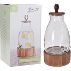 Γυάλα με βρυσάκι σε βάση ξύλινη 5,5Lt 18x30cm JK Home Decoration 800474