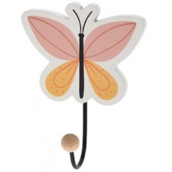 Κρεμάστρα παιδική μονή "πεταλούδα ροζ " MDF 10x4.50x12.50 εκ JK Home Decoration 893025-3