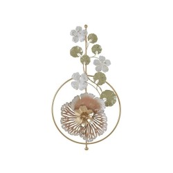 Διακοσμητικό τοίχου μεταλλικό λουλούδι χρυσό/ροζ 90χ8χ50 (2Η) INART 3-70-386-0171