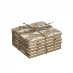Σουβέρ ΣΕΤ/6 τεμ. resin μπεζ/λευκό 10χ10 ΙΝΑRT 3-70-249-0013
