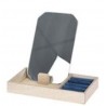 Μπιζουτιέρα επιτραπέζια ξύλινη με μπλε βελούδινη θήκη 21x12x20εκ JK Home Decoration 787652