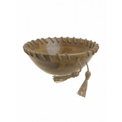 Ξύλινο Μπώλ natural με κορδόνι 24,5x8εκ Inart 3-70-339-0004