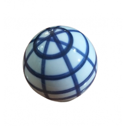 Μπάλα διακοσμητική πορσελάνης λευκή/μπλε 6εκ Espiel FEG203/3