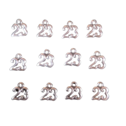 Μεταλλικό στοιχείο "23" ασημί ΣΕΤ/12τεμ 1χ1 WH-23-S