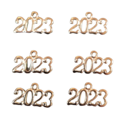 Μεταλλικό στοιχείο "2023" χρυσό  ΣΕΤ/6τεμ 2,3χ1 WH-2023-G