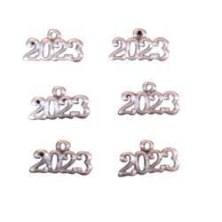 Μεταλλικό στοιχείο "2023" ασημί  ΣΕΤ/6τεμ 1,8χ0,8 WH-2023-SS