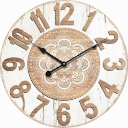 Ρολόι τοίχου ξύλινο natural-λευκό Δ58εκ ANKOR 807215