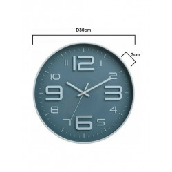 Ρολόι τοίχου πλαστικό λευκό/γκρι 30εκ INART 6-20-284-0006