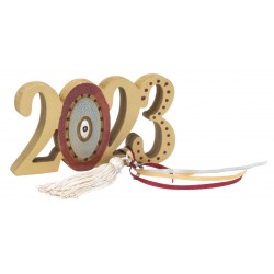 Γούρι "2023" ξύλινο mdf χρυσό/κόκκινο 15x8εκ JK Home Decoration 57029