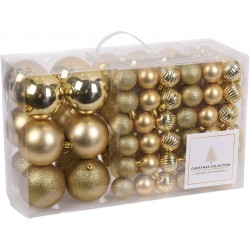 Μπάλες χριστουγεννιάτικες πλαστικές σετ 94 χρυσές JK Home Decoration 640513