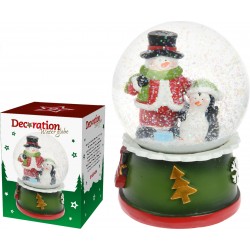 Χιονόμπαλα Χιονάνθρωπος/πιγκουίνος γυάλινη/resin Φ10x14,5 JK Home Decoration 878169Β