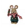 Ποντικάκι χόρτινο αγόρι με πράσινα ρούχα 10x8x17εκ JK Home Decoration 324625d