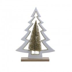 Δέντρο ξύλινο διακοσμητικό λευκό/χρυσό 16x5x22εκ INART 2-70-126-0184