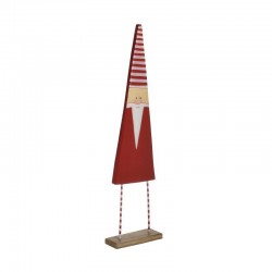 Άγιος Βασίλης ξύλινος τριγωνικός κόκκινος/λευκός 18x11x80εκ INART 2-70-429-0118
