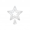 Κορυφή δέντρου αστέρι μεταλλική/υφασμάτινη λευκή 20x5x25εκ INART 2-70-570-0278