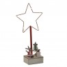 Αστέρι LED ξύλινο/μεταλλικό κόκκινο/φυσικό με ταρανδάκι 15x7x39εκ INART 2-70-822-0048