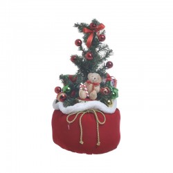 Δεντράκι χριστουγεννιάτικο σε σάκο με led υφασμάτινο/pl 29x67εκ INART 2-70-832-0028