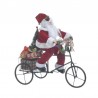 Άγιος Βασίλης σε ποδήλατο υφασμάτινος/μεταλλικό κόκκινος/λευκός 36x19x40εκ INART 2-70-832-0034