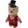 Αρκουδάκι χόρτινο αγόρι με κόκκινα ρούχα 10x8x17εκ JK Home Decoration 324403b