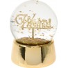 Χιονόμπαλα χρυσή resin/γυαλί "WARM WISHES" 10x10x13εκ JK Home Decor 884955b