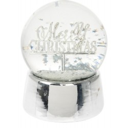 Χιονόμπαλα χριστουγεννιάτικη resin/γυαλί "MERRY CHRISTMAS" 10x10x13εκ JK Home Decoration 902741a