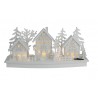 Χωριό ξύλινο λευκό φωτιζόμενο 10led 45x13x21εκ JK Home Decoration 658013b