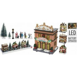 Χωριό χριστουγεννιάτικο φωτιζόμενο μπαταρίας σετ17 JK Home Decoration 264382