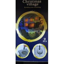 Χωριό χριστουγεννιάτικο φωτιζόμενο σετ9 JK Home Decoration 783050
