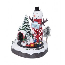 Χριστουγεννιάτικο διακοσμητικό με κίνηση και φως Led "Χιονάνθρωπος" 21x23x29εκ JK Home Decoration 170287a