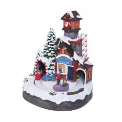Χριστουγεννιάτικο διακοσμητικό με κίνηση και φως Led "Fun Ride" 21x23x29εκ JK Home Decoration 170287b
