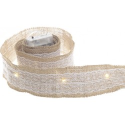 Δαντέλα χριστ/κη μπεζ 20 LED μπαταρίας θερμό φως Inart 2-70-856-0022