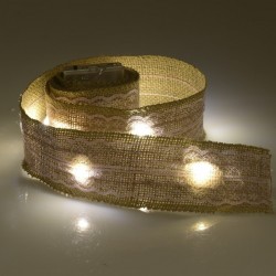 Δαντέλα χριστ/κη μπεζ 20 LED μπαταρίας θερμό φως Inart 2-70-856-0022