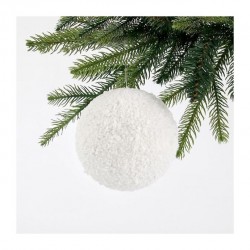 Μπάλες χριστουγεννιάτικες φελιζόλ χιονισμένες λευκές σετ/12 Φ6-Φ8εκ JK Home Decoration 49067