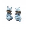 Παιδάκια polyresin σετ2 λευκά/ασημί με σκουφάκι 8εκ ESPIEL MT890