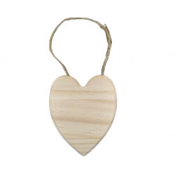 Ταμπελάκι ξύλινο καρδιά με σχοινί γιούτας 12x14εκ Whispers 520903