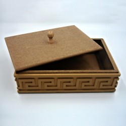 Κουτί ξύλινο mdf με ξυλόγλυπτα 19,5x13,5x6εκ DECO STAR OGRT006