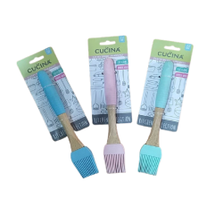 Πινέλο σιλικόνης με ξύλινη λαβή 22εκ JK Home Decoration 717529 (1 τμχ)