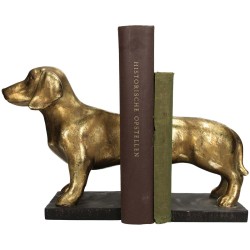Βιβλιοστάτης polyresin σκύλος χρυσός αντικέ 29x12x21εκ JK Home Decoration 8048