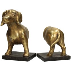 Βιβλιοστάτης polyresin σκύλος χρυσός αντικέ 29x12x21εκ JK Home Decoration 8048