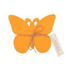 Πεταλούδα τσόχινη σετ/4 πορτοκαλί θήκη για μαχαιροπήρουνα 18Χ12 εκ JK Home Decoration 520379a